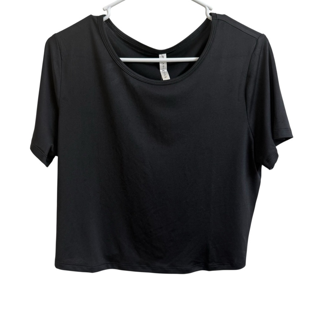 Fabletics Dry-Flex Open Back Twist Short Sleeve Tee Black Women Size XL Gym Yoga - Picture 3 of 10